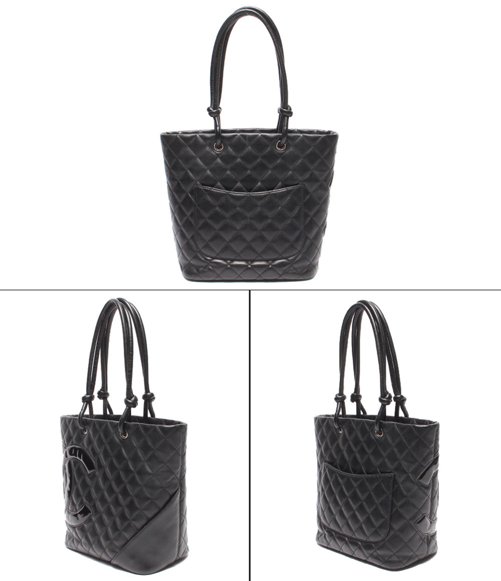 CHANEL トートバッグ シルバー金具 カンボンライン ラムスキン 10番台 レディース シャネル