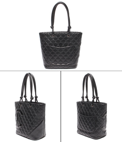 CHANEL トートバッグ シルバー金具 カンボンライン ラムスキン 10番台 レディース シャネル