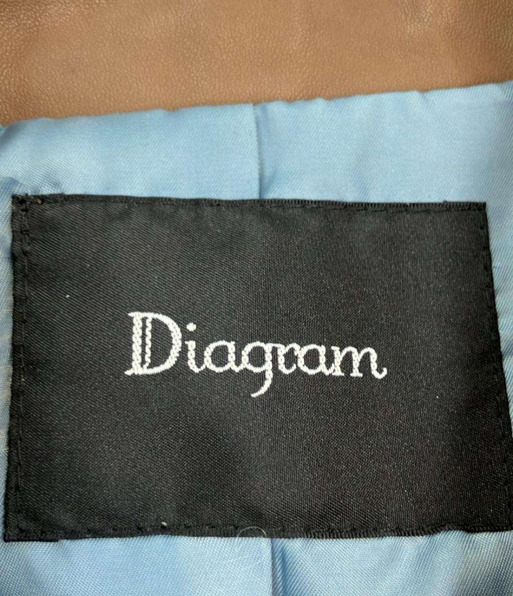 Diagram GRACE CONTINENTAL ダブルライダースジャケット ラムレザー レディース SIZE 38 (S) ダイアグラムグレースコンチネンタル