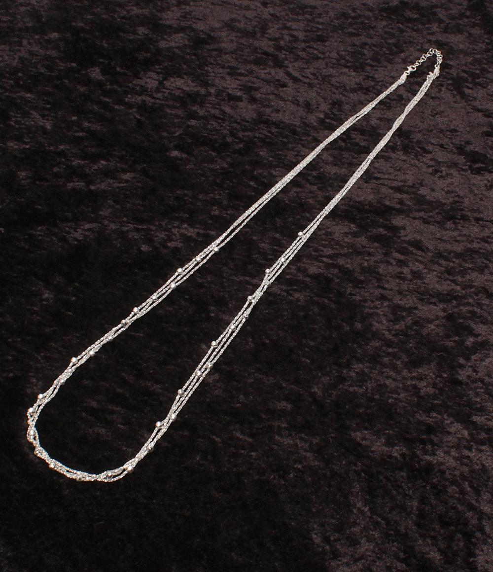 美品 3連ネックレス SV925 ボールステーション レディース