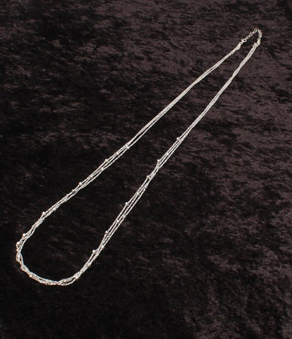 美品 3連ネックレス SV925 ボールステーション レディース