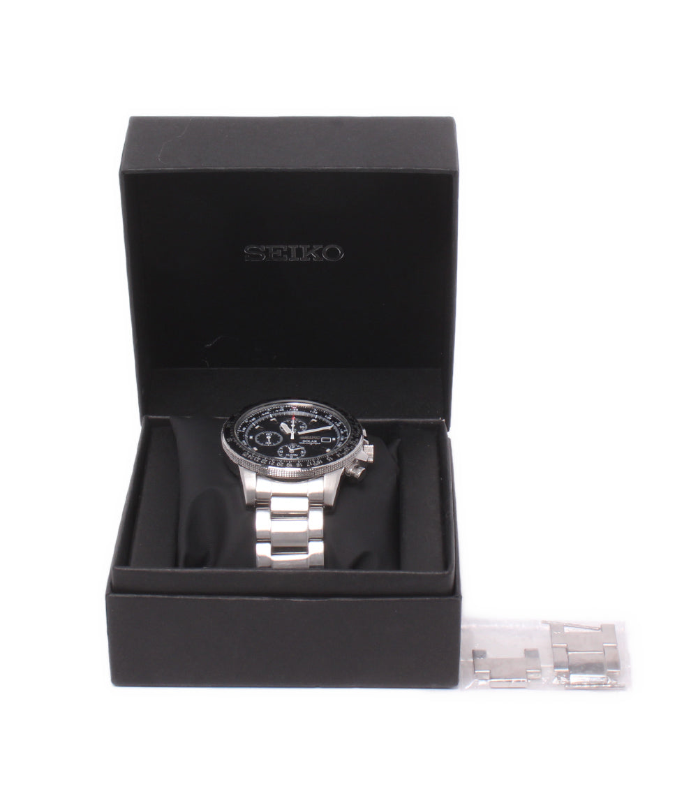 SEIKO 腕時計 プロスペックス PROSPEX ソーラー ブラック V172-0AC0 メンズ セイコー