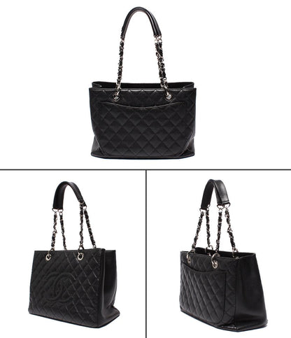 CHANEL チェーントートバッグ グランドショッピング GST シルバー金具 キャビアスキン マトラッセ レディース シャネル