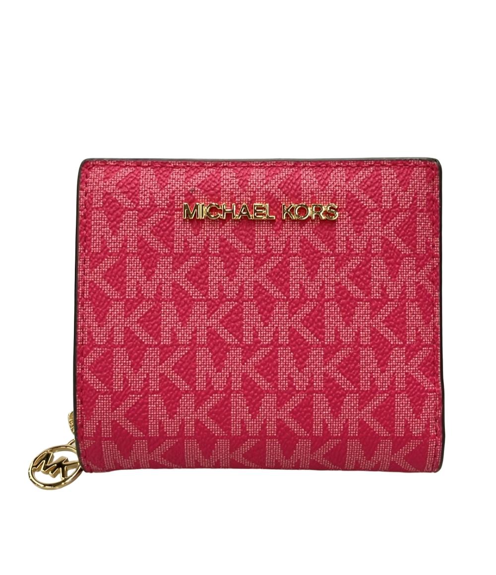 極美品✨ MICHAEL KORS 二つ折り財布 レッド MKロゴ 美品 MICHAEL KORS 二つ折り財布 レディース マイケルコース – Rehello