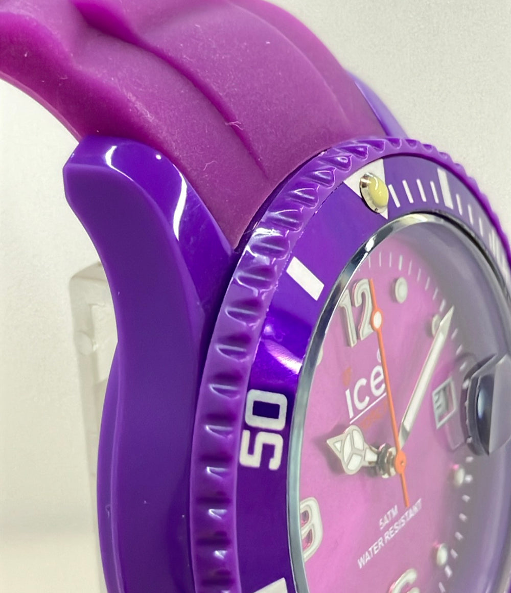 美品 ice watch 腕時計 クオーツ パープル メンズ アイスウォッチ