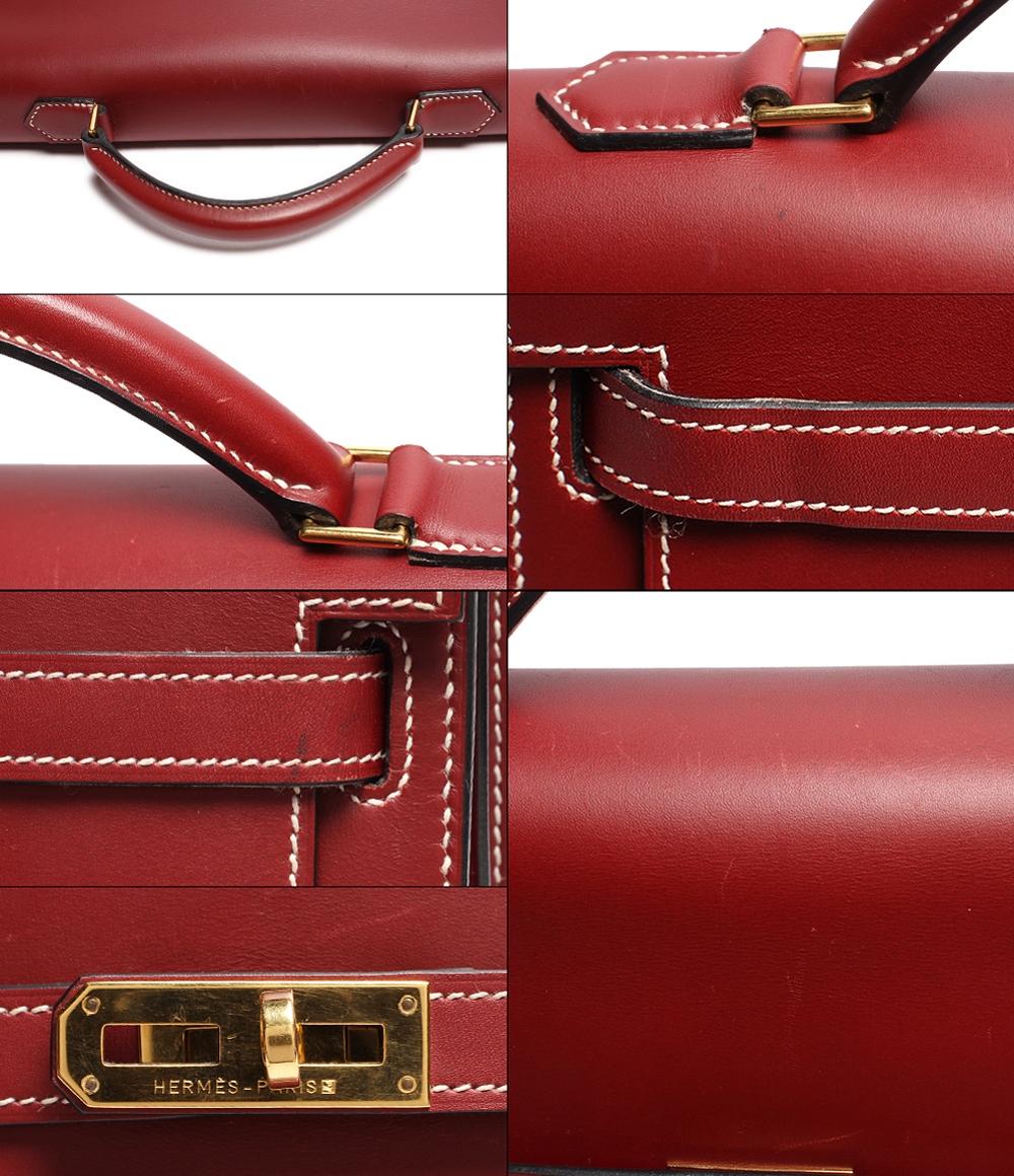 エルメス ビジネスバッグ ブリーフケース □K刻印 ゴールド金具 ケリーデペッシュ38 ルージュヴィフ ボックスカーフ メンズ HERMES
