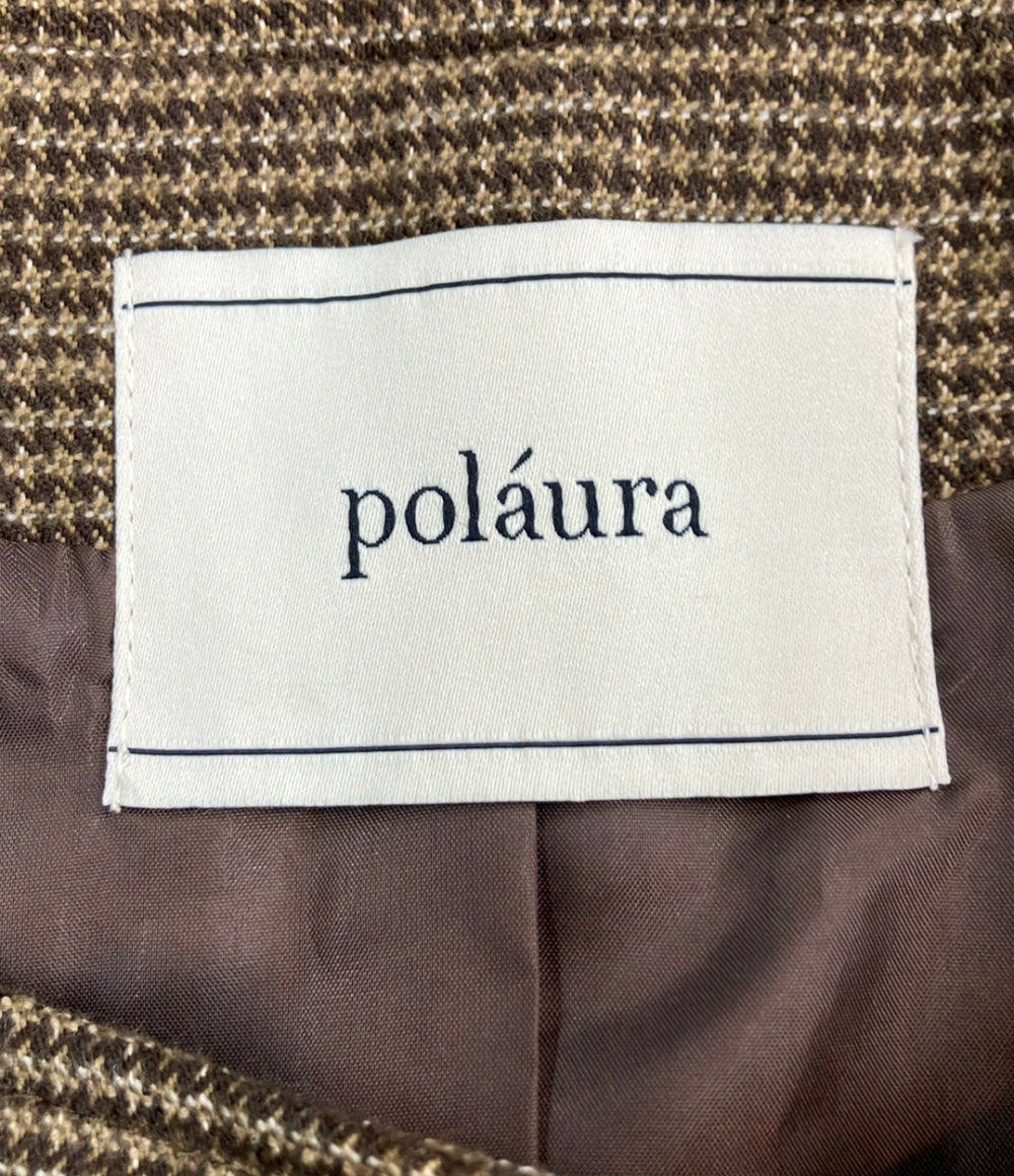 美品 polaura ノーカラージャケット 千鳥格子柄 レディース SIZE F (M) ポローラ
