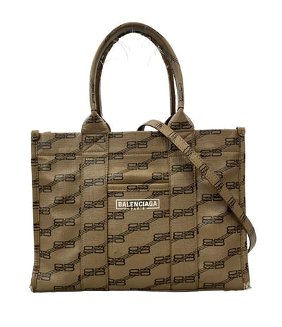 訳あり BALENCIAGA 2WAY ハンドバッグ ショルダーバッグ 斜め掛け ハードウェア スモール トートバッグ BBモノグラム 671402 27620 527277 レディース