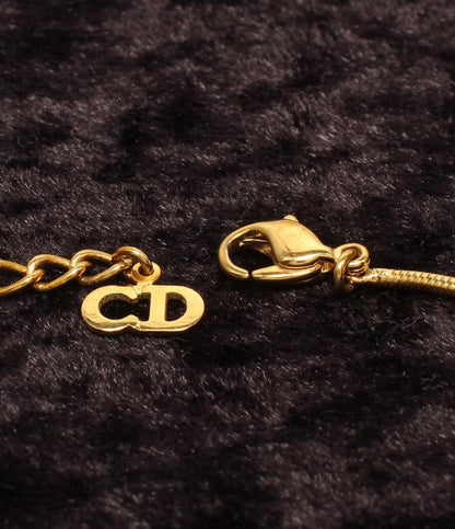 Christian Dior ネックレス トロッタープレート ロゴ ラインストーン レディース クリスチャンディオール