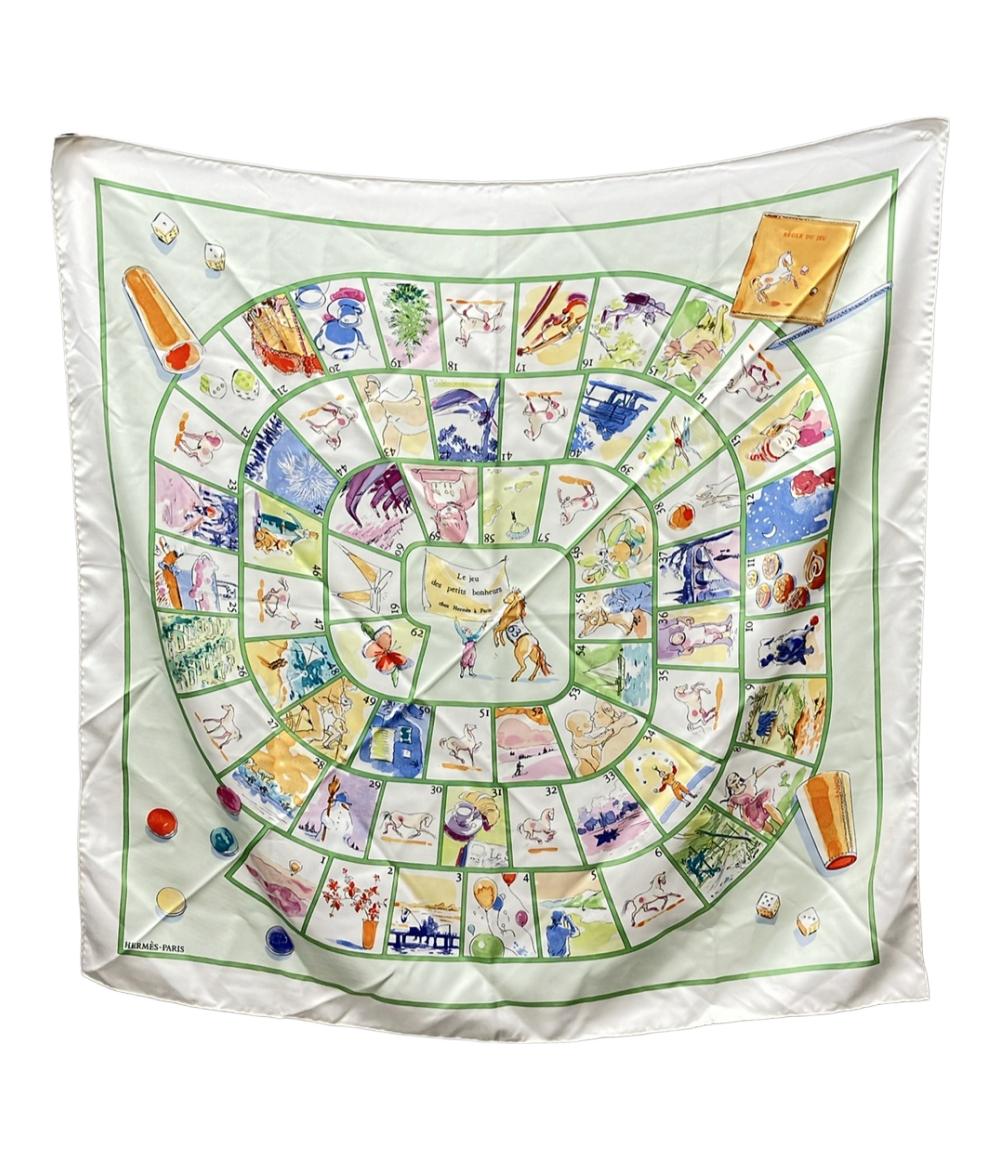 エルメス スカーフ シルク100% カレ90 Le jeu des petits bonheurs レディース HERMES
