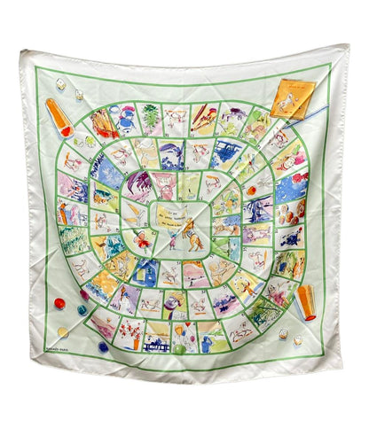 エルメス スカーフ シルク100% カレ90 Le jeu des petits bonheurs レディース HERMES