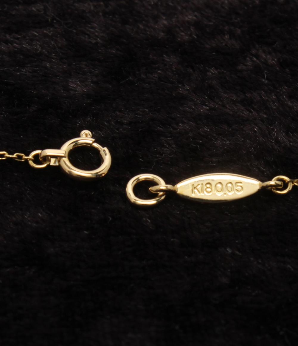 美品 AHKAH ネックレス K18 パヴェダイヤ 0.05ct ハートモチーフ