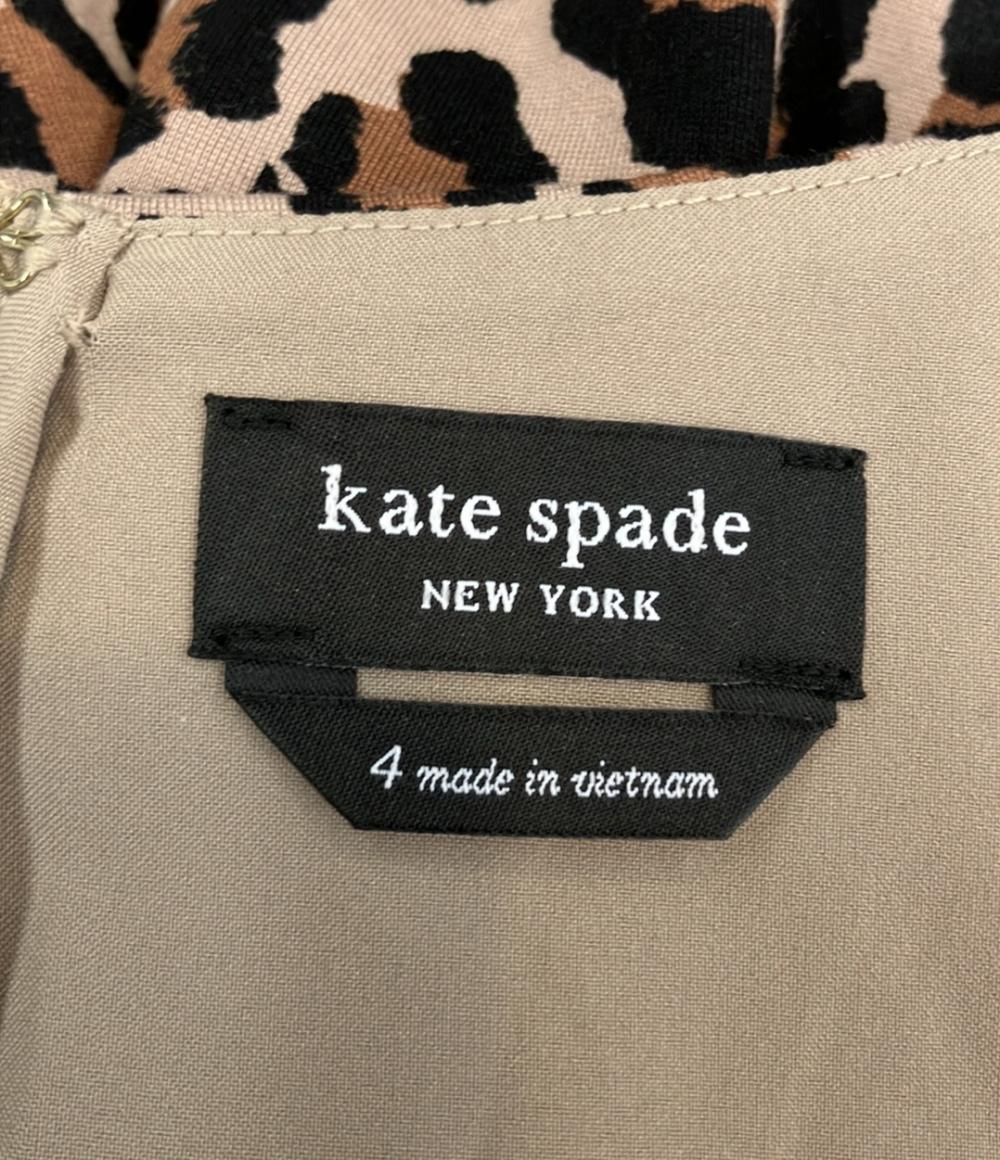 美品 Kate Spade ノースリーブトップス レオパード柄 レディース SIZE 4 (L) ケイトスペード
