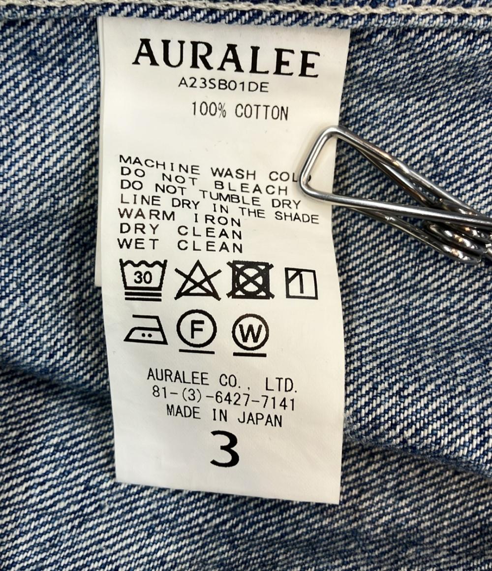 AURALEE デニムジャケット 23SS ソーピング シワ ブリーチ 雷柄 色落ち加工 Lightning Effect Indigo SELVEDGE FADED LIGHT DENIM BLOUSON A23SB01DE