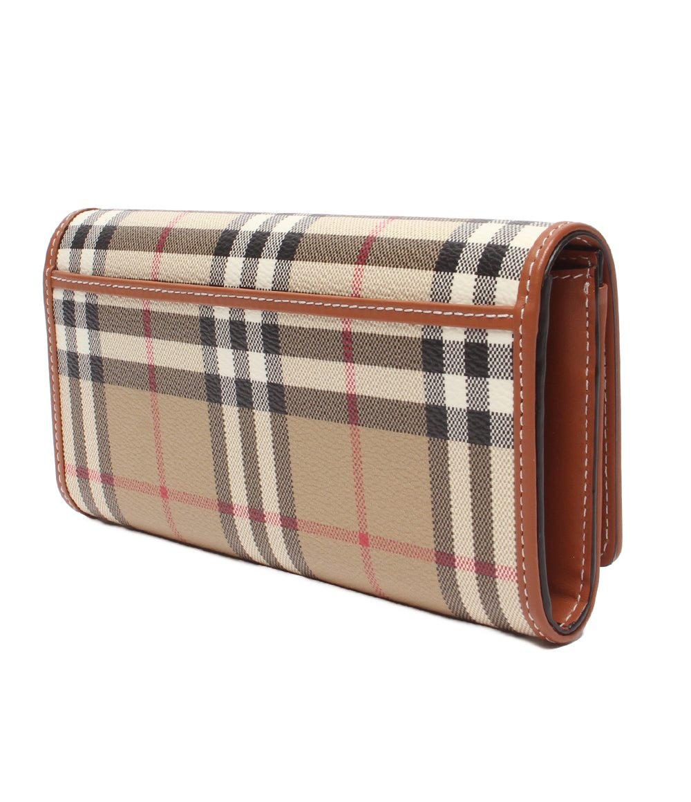 美品 BURBERRY 長財布 チェック柄 レディース メンズ バーバリー