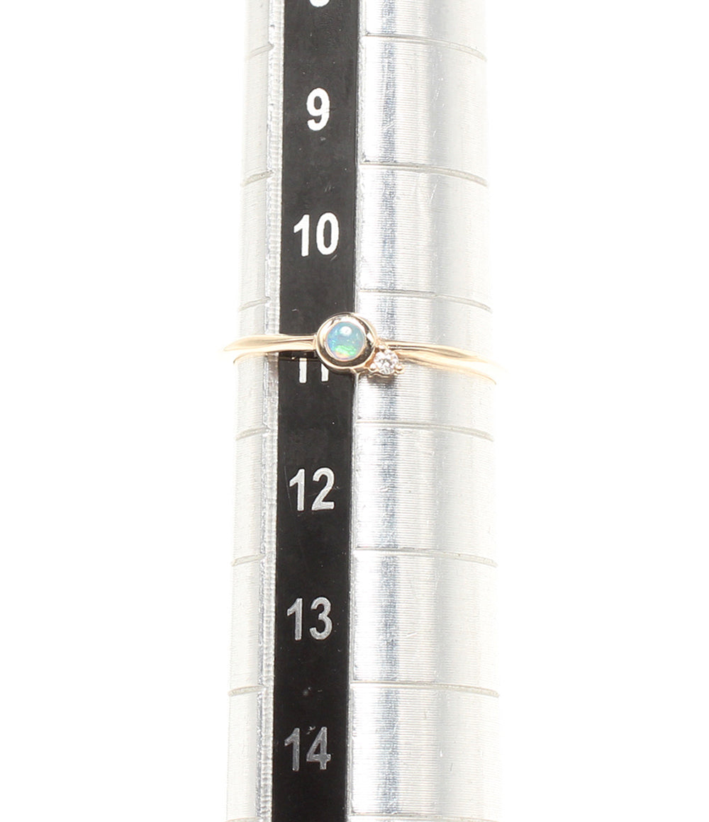 美品 ete リング 指輪 K10 オパール ダイヤ 0.01ct レディース SIZE 11号 エテ