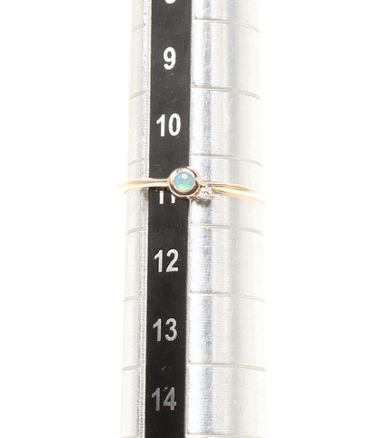 美品 ete リング 指輪 K10 オパール ダイヤ 0.01ct レディース SIZE 11号 エテ
