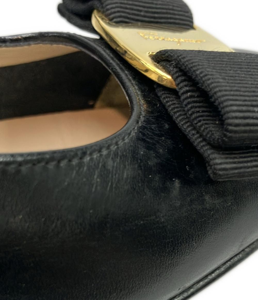 Salvatore Ferragamo ラウンドトゥパンプス ヴァラリボンパンプス DR 30656 338 レディース SIZE 6 (23.5cm) サルヴァトーレフェラガモ