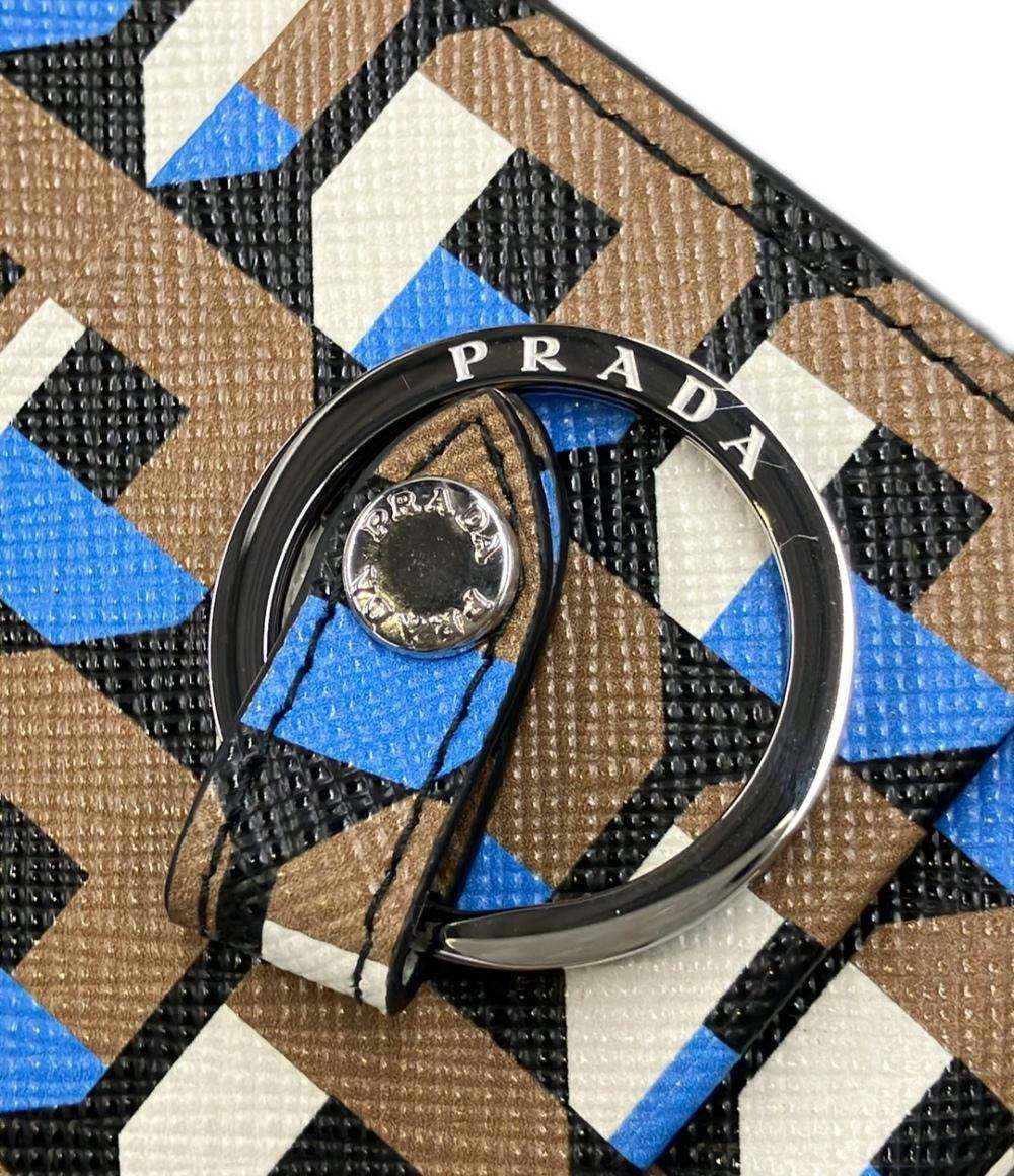 美品 PRADA 4連キーケース キーリング付き サフィアーノ 1PG004 メンズ レディース プラダ
