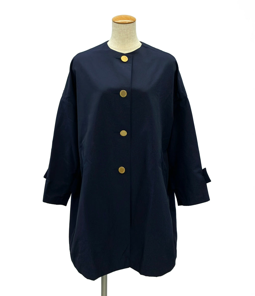 美品 Traditional Weatherwear マールトンノーカラーコート MACKJ202509 レディース SIZE 34 (XS) トラディショナルウェザーウェア