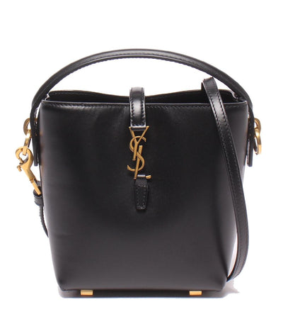 美品 SAINT LAURENT PARIS 2WAYハンドバッグ ショルダーバッグ 肩掛け ミニバケット LE 37 765870 レディース サンローランパリ