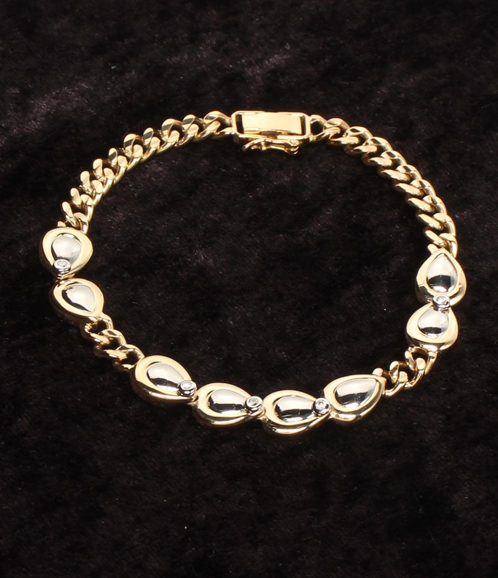 美品 ブレスレット K18 Pt850 ダイヤ 0.08ct レディース