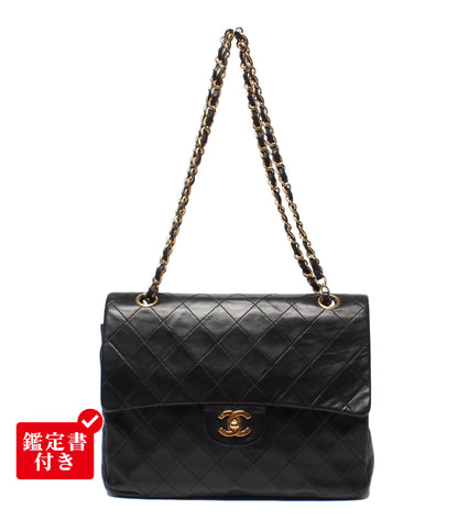 CHANEL チェーンショルダーバッグ ゴールド金具 マトラッセ25 ラムスキン ダブルチェーン ダブルフラップ 1番台 レディース シャネル