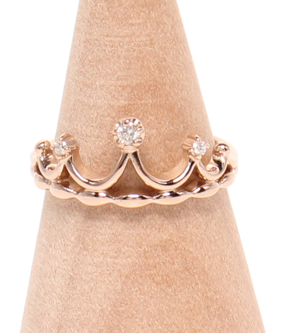 美品 Samantha Tiara リング 指輪 K18 ダイヤ 0.05ct クラウンモチーフ レディース SIZE 8号 サマンサティアラ