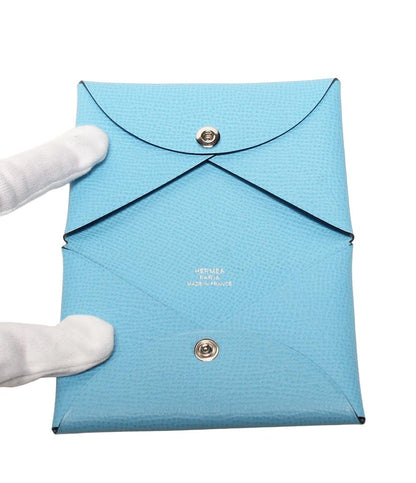 美品 エルメス カードケース U刻印 シルバー金具 カルヴィ ユニセックス HERMES