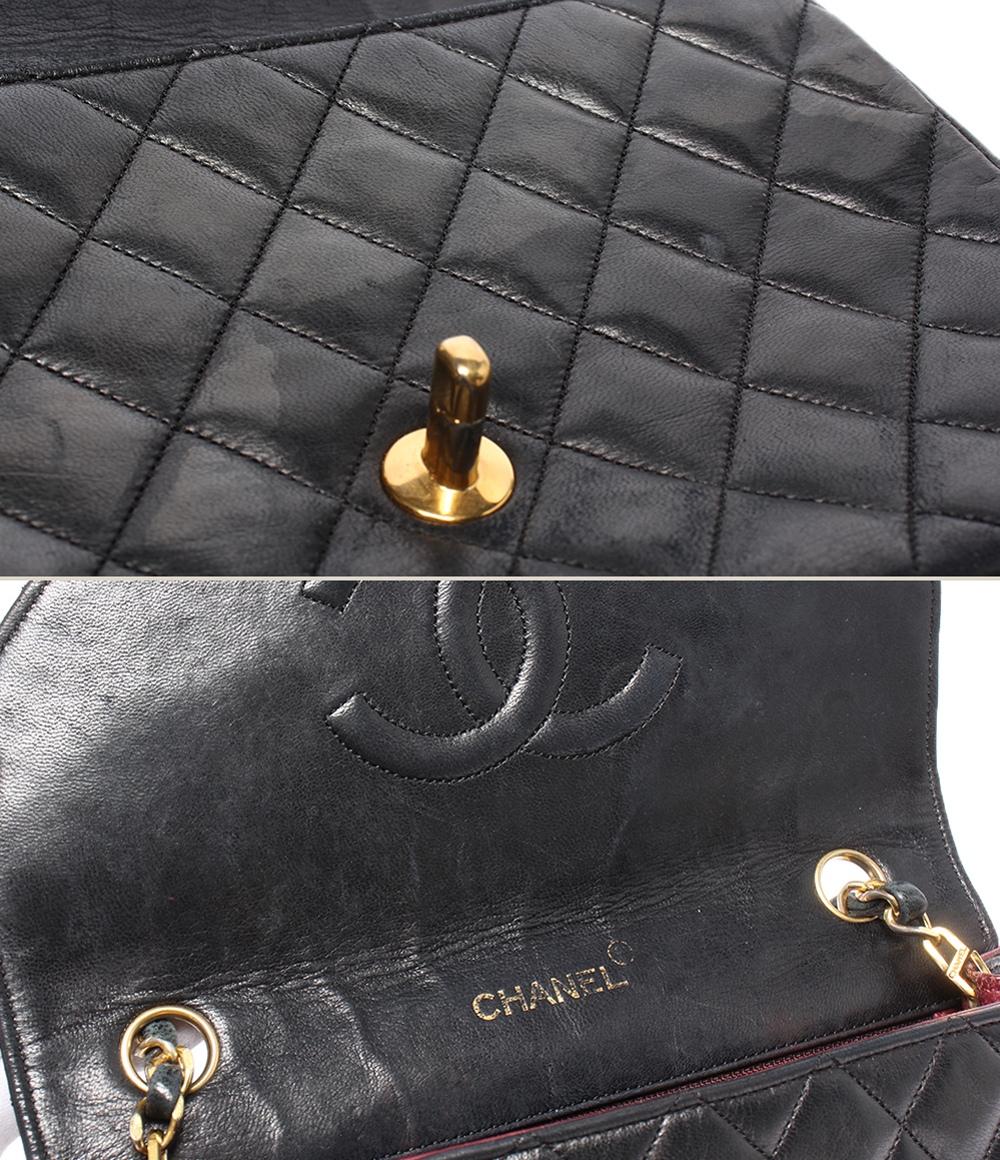 CHANEL チェーンショルダーバッグ シングルチェーン ラムスキン ゴールド金具 0番台 マトラッセ レディース シャネル