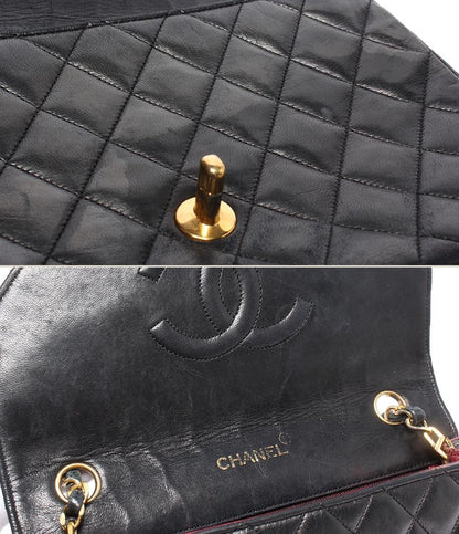 CHANEL チェーンショルダーバッグ シングルチェーン ラムスキン ゴールド金具 0番台 マトラッセ レディース シャネル