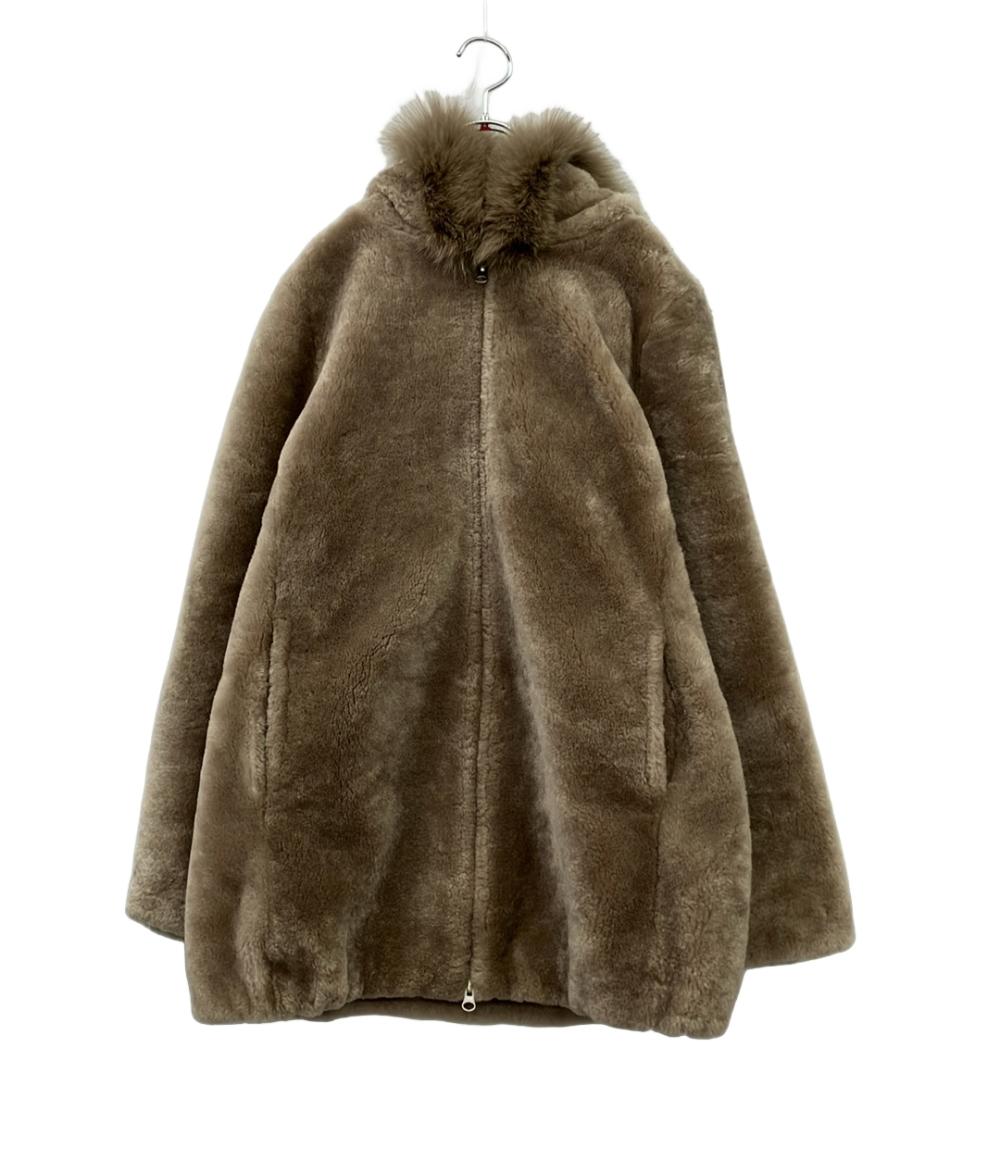 美品 ZELAL MOTOMACHI ムートンコート フード付き 184-2657 レディース SIZE 11AR (M) 元町ゼラール