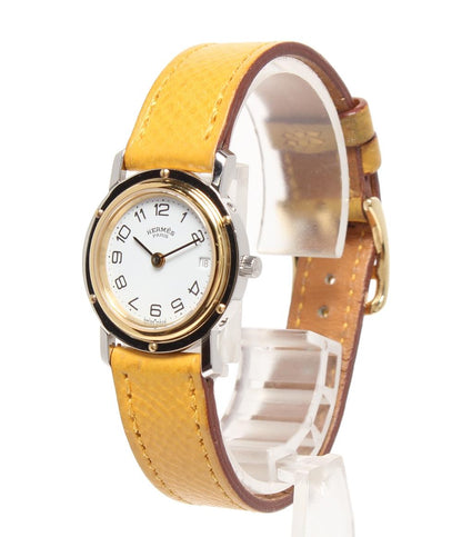 エルメス 腕時計 ○Z刻印 クリッパー クオーツ ホワイト レディース HERMES