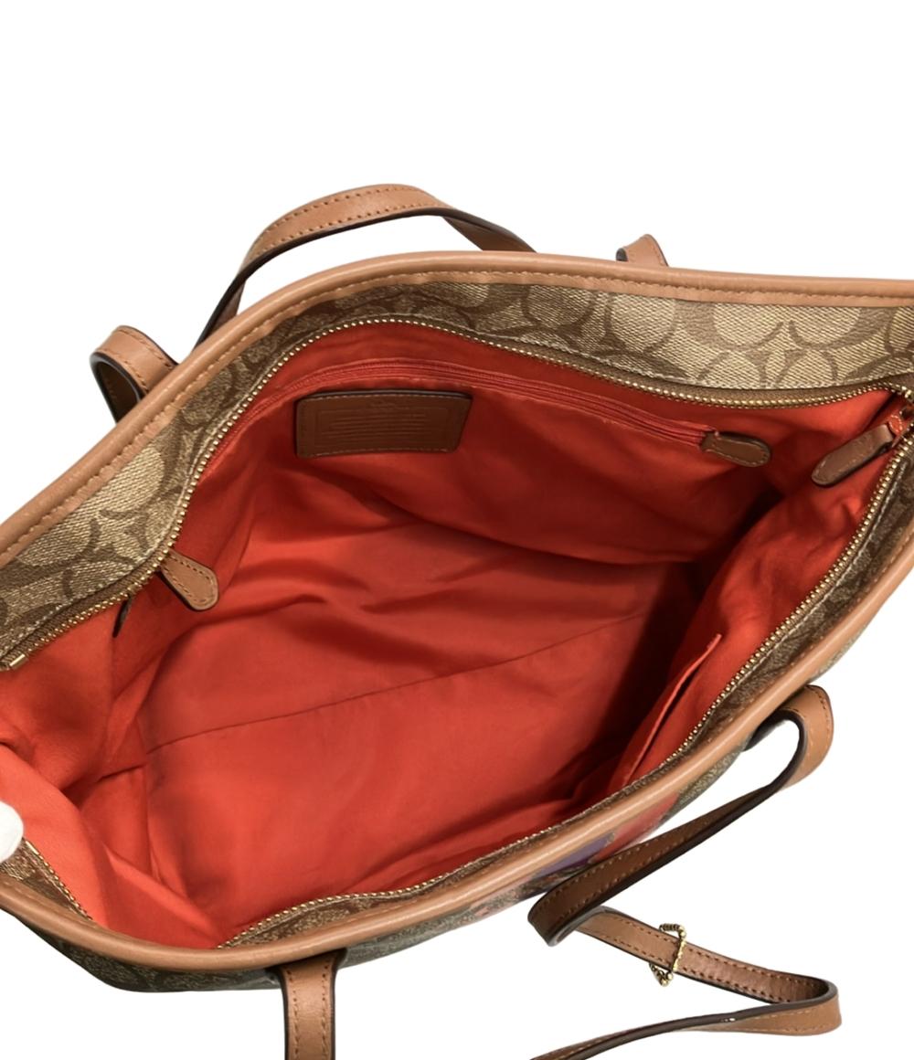 COACH トートバッグ PVC キャンバス レザー シグネチャー F38405 レディース コーチ