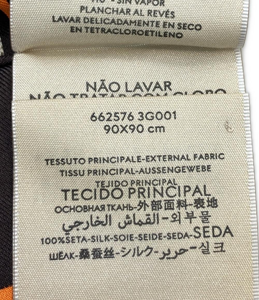 美品 グッチ スカーフ シルク100% GGホースビット 662576 3G001 レディース GUCCI