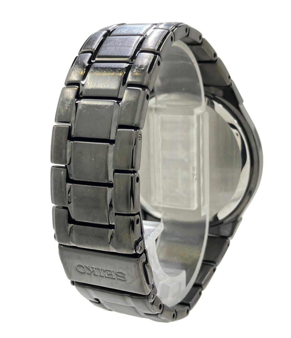 SEIKO 腕時計 ソーラー ブラック V157-0AV0 メンズ セイコー