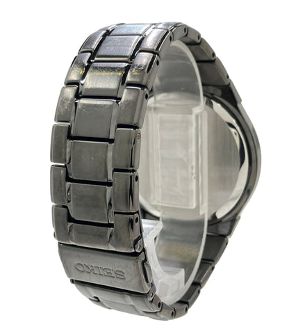 SEIKO 腕時計 ソーラー ブラック V157-0AV0 メンズ セイコー