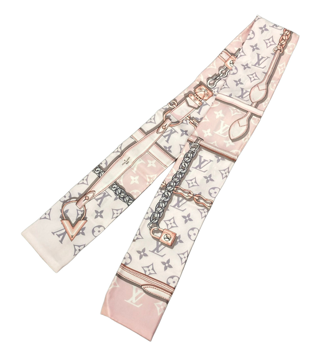 美品 LOUIS VUITTON ストール スカーフ シルク100% バンドー モノグラム コンフィデンシャル M70637 レディース ルイ・ヴィトン