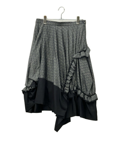 tricot COMME des GARCONS フレアスカート フリル ボーダー TR-S015 レディース SIZE M トリココムデギャルソン