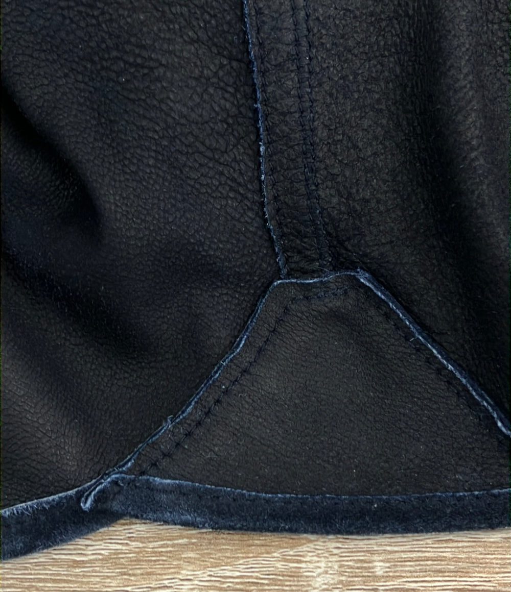 DENHAM 長袖シャツ やぎ革 スナップボタン SUEDE LEATHER SHIRT 01-22-08-40-091 メンズ SIZE S デンハム