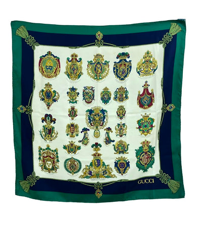 GUCCI スカーフ シルク100% 紋章 レディース メンズ グッチ