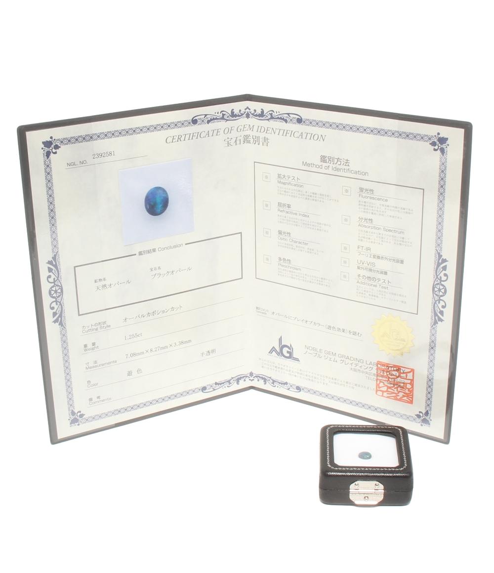 美品 ブラックオパール 1.255ct ルース オーバルカボションカット