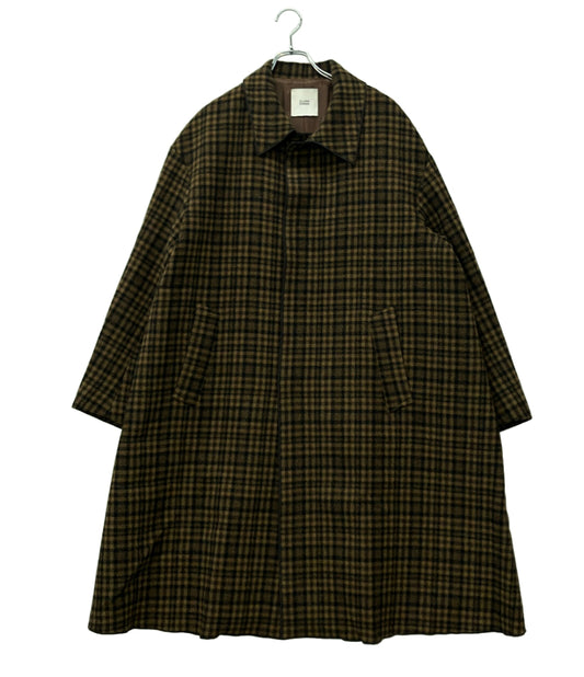 CLANE チェスターコート スナップボタン チェック柄 スタンドフォールカラービッグシルエットコート 27101-0051 メンズ SIZE 2 (M) クラネ