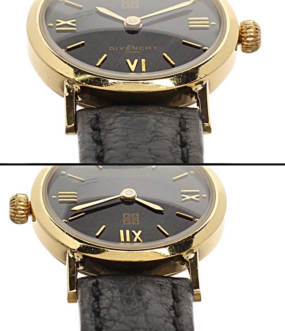GIVENCHY 腕時計 K18 クオーツ ブラック レディース ジバンシィ
