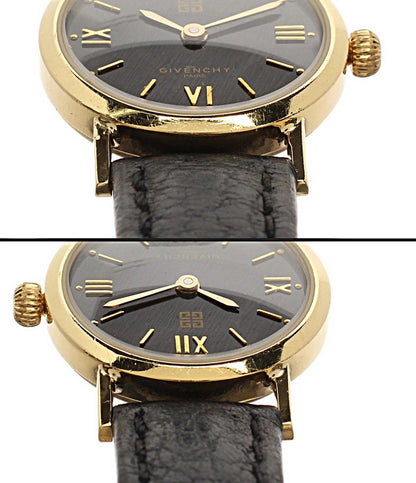 GIVENCHY 腕時計 K18 クオーツ ブラック レディース ジバンシィ