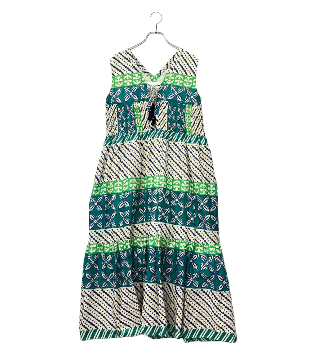美品 Sara Mallika ミューラルプリント シャーリングドレス ワンピース レディース SIZE S サラ マリカ