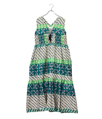 美品 Sara Mallika ミューラルプリント シャーリングドレス ワンピース レディース SIZE S サラ マリカ