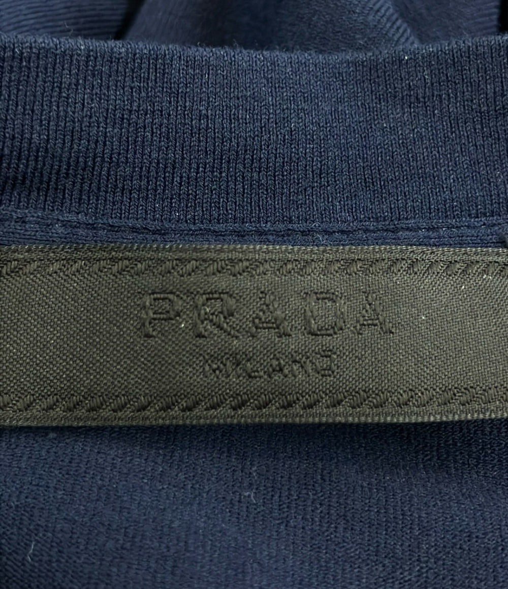 プラダ ラバーロゴ ナイロンポケットVネックTシャツ メンズ SIZE S PRADA