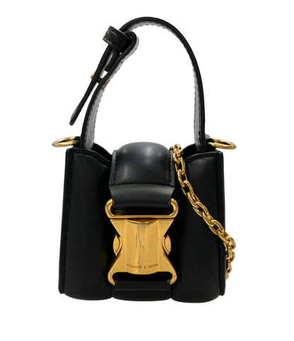 美品 CHARLES&KEITH 2way ハンドバッグ ショルダーバッグ 斜め掛け チェーン ミニバッグ レディース チャールズ＆キース