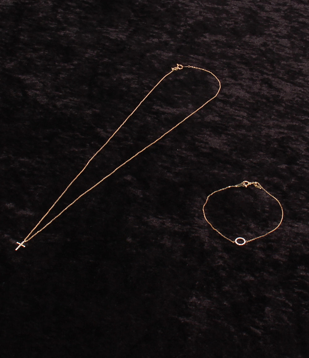 美品 ete ネックレス K18 ダイヤ 0.03ct ブレスレット K18 ダイヤ 0.05ct  2点セット レディース エテ
